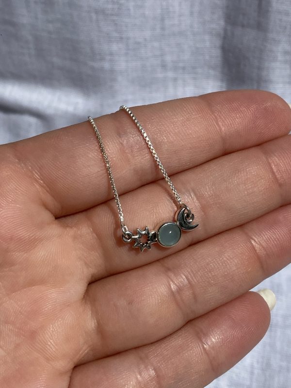 Conjunto luna y estrella con calcedonia - Imagen 2