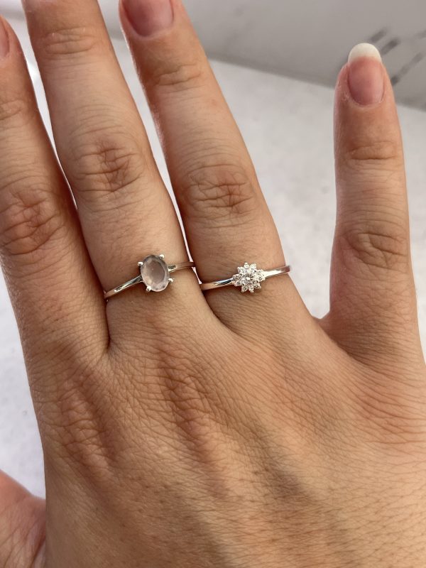 Anillo ovalo cuarzo rosa - Imagen 2