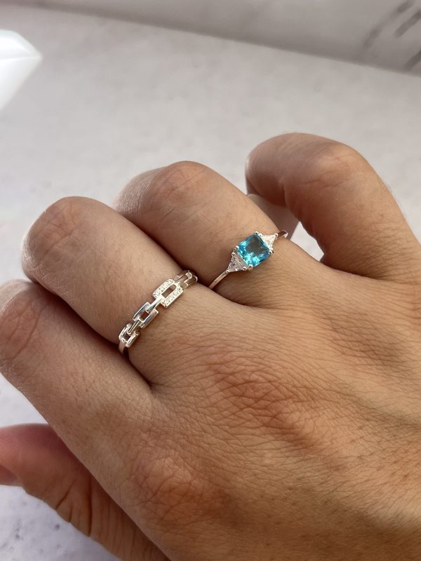 Anillo eslabones con circonias - Imagen 2
