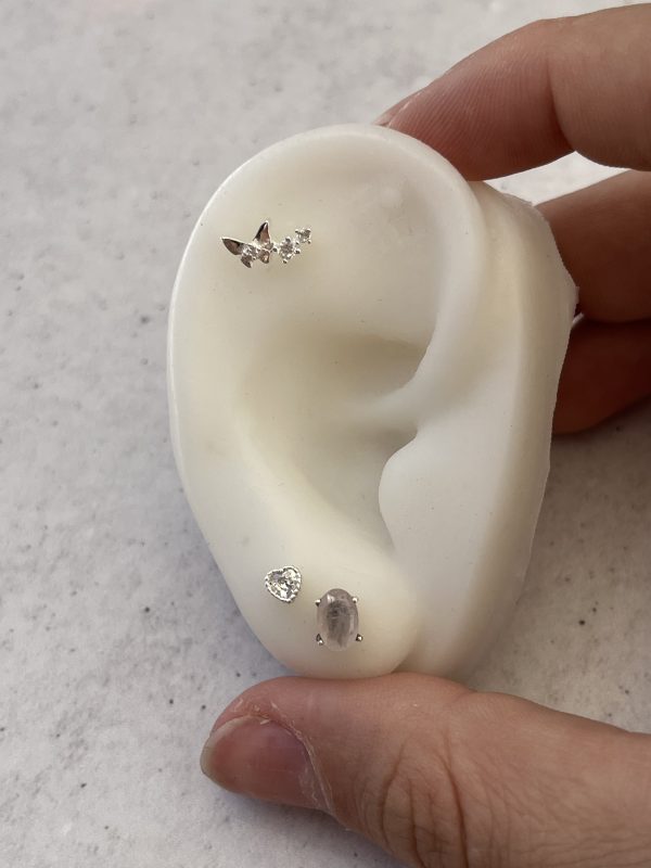 Caravanas con piedras naturales oval